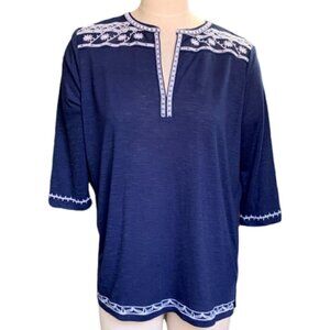 Urban Coco Navy Pullover Tunic Top/Beach Cover-up Sz S #11A